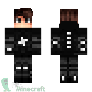 Aperçu de la skin Minecraft Garçon en noir et gris