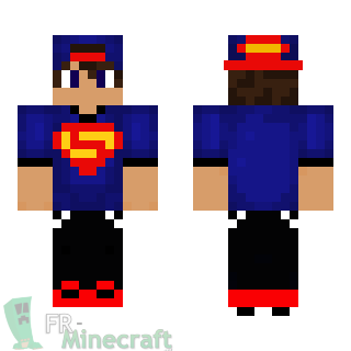 Aperçu de la skin Minecraft Garçon tee shirt Super Man