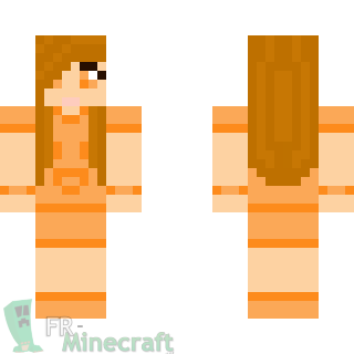 Aperçu de la skin Minecraft Fille orange