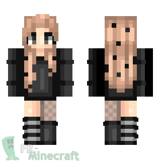 Aperçu de la skin Minecraft Jeune fille habillée en noir