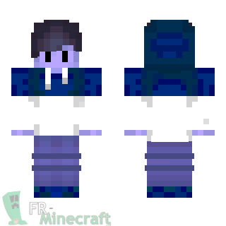 Aperçu de la skin Minecraft Homme bleu et blanc