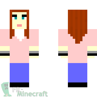 Aperçu de la skin Minecraft Fille rose et jean