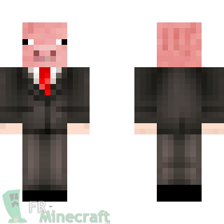 Aperçu de la skin Minecraft Cochon en costume
