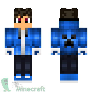 Aperçu de la skin Minecraft Garçon veste bleu Creeper
