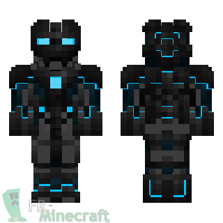 Aperçu de la skin Minecraft Robot bleu