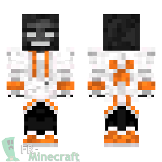 Aperçu de la skin Minecraft Wither habillé blanc/orange