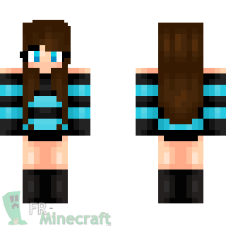 Aperçu de la skin Minecraft Fille en marinière bleue