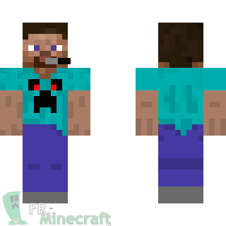 Aperçu de la skin Minecraft Steve joueur de jeux vidéos