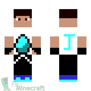 Aperçu de la skin Minecraft Garçon tee shirt diamant