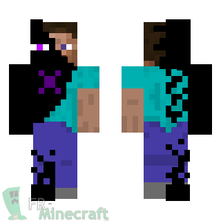 Aperçu de la skin Minecraft Steve mi-enderman mi-homme