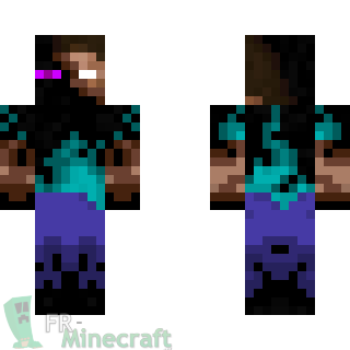 Aperçu de la skin Minecraft Steve mi-enderman mi-herobrine