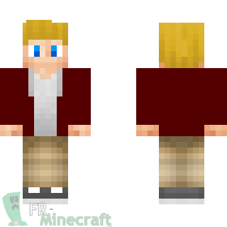 Aperçu de la skin Minecraft Garçon blond chemise rouge