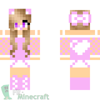 Aperçu de la skin Minecraft Fille en rose