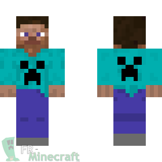 Aperçu de la skin Minecraft Steve T-shirt Creeper