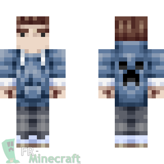 Aperçu de la skin Minecraft Garçon en pull bleu