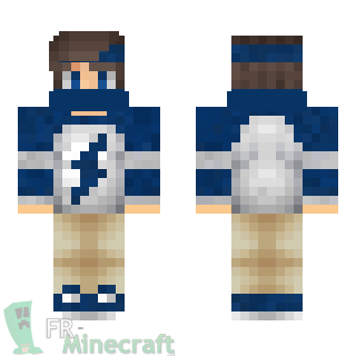 Aperçu de la skin Minecraft Garçon pull bleu