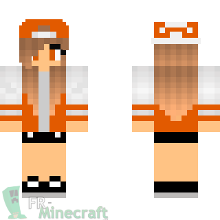 Aperçu de la skin Minecraft Fille Cool Orange