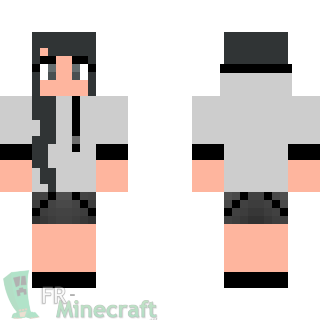 Aperçu de la skin Minecraft Fille cool en gris