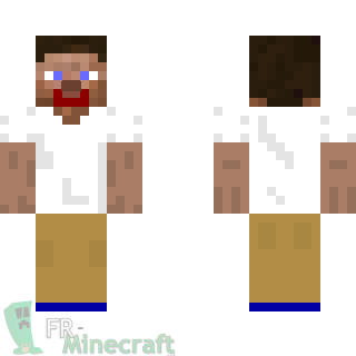 Aperçu de la skin Minecraft Steve T-shirt blanc