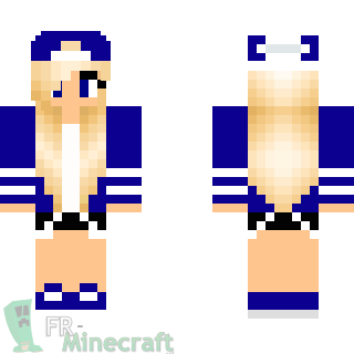 Aperçu de la skin Minecraft Fille en bleu très joli