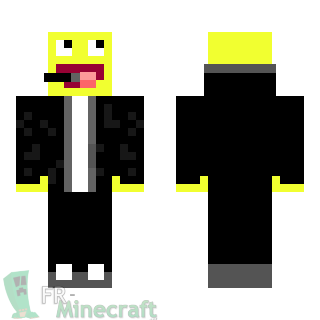 Aperçu de la skin Minecraft Emoji veste noire et casques