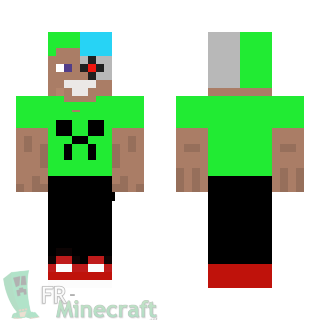 Aperçu de la skin Minecraft Garçon en vert robotisé