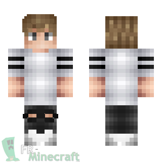 Aperçu de la skin Minecraft Garçon branché en noir/blanc