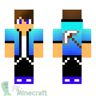 Aperçu de la skin Minecraft Garçon veste bleu