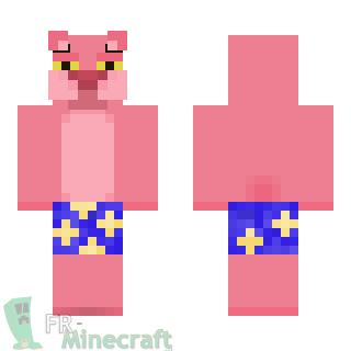 Aperçu de la skin Minecraft Panthère rose en maillot de bain