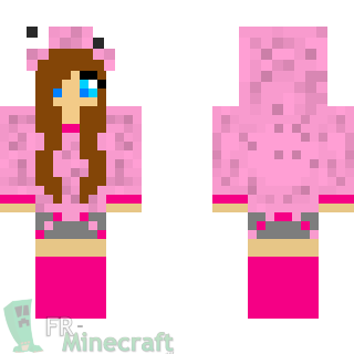 Aperçu de la skin Minecraft Fille en rose
