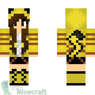 Aperçu de la skin Minecraft Pikachu Fille