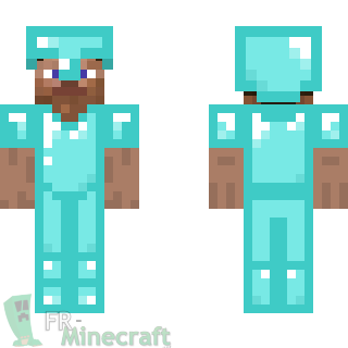 Aperçu de la skin Minecraft Steve en armure de diams