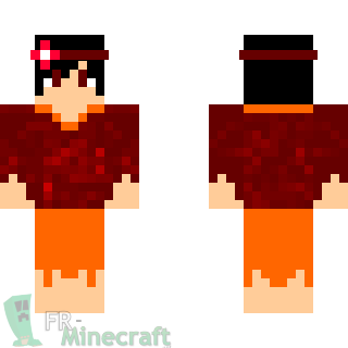 Aperçu de la skin Minecraft Fille avec une fleur sur la tête