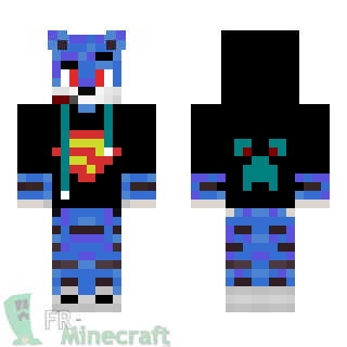 Aperçu de la skin Minecraft Tigre Bleu Superman
