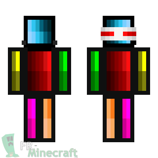 Aperçu de la skin Minecraft Robot multicolore