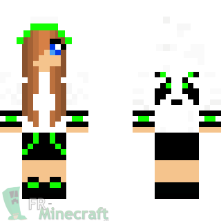 Aperçu de la skin Minecraft Fille panda brune