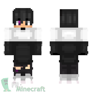 FR Minecraft Skin Minecraft Gar on pull noir et blanc