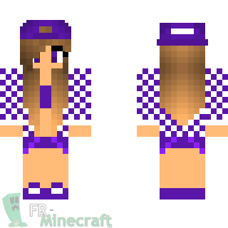 Aperçu de la skin Minecraft Fille en chemise ouverte