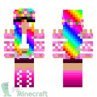 Aperçu de la skin Minecraft Rainbow girl