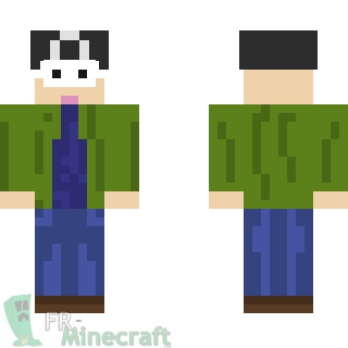 Aperçu de la skin Minecraft Garçon chemise verte et jean