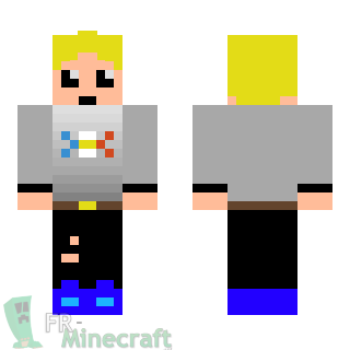 Aperçu de la skin Minecraft Garçon blond T-shirt dégradé gris