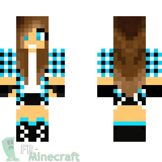 Aperçu de la skin Minecraft Fille cool en bleu