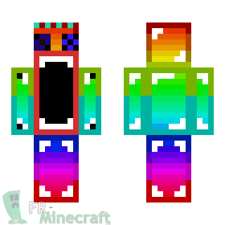 Aperçu de la skin Minecraft Bouche multicolore
