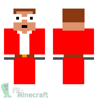 Aperçu de la skin Minecraft Garçon à lunettes en Père Noël