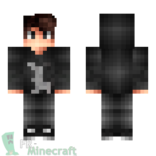 Aperçu de la skin Minecraft Garçon vêtu de noir