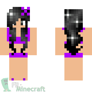 Aperçu de la skin Minecraft Fille en bikini violet