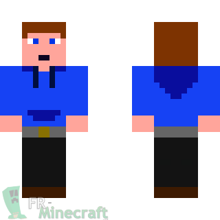 Aperçu de la skin Minecraft Garçon en bleu