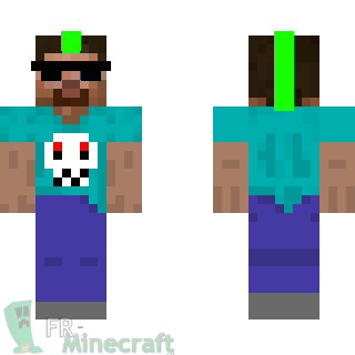 Aperçu de la skin Minecraft Steve chanteur de rock