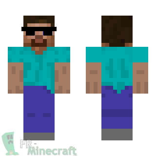 Aperçu de la skin Minecraft Steve avec des lunettes