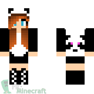 Aperçu de la skin Minecraft Fille déguisée en panda